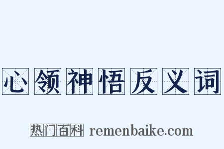 心领神悟反义词是什么意思的图片